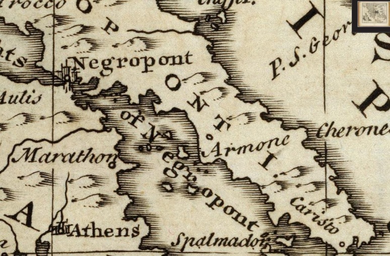 Τμήμα από Χάρτη της Ελλάδος 1747
