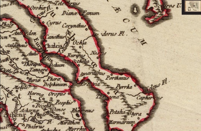 Τμήμα από Χάρτη της Ελλάδος 1751