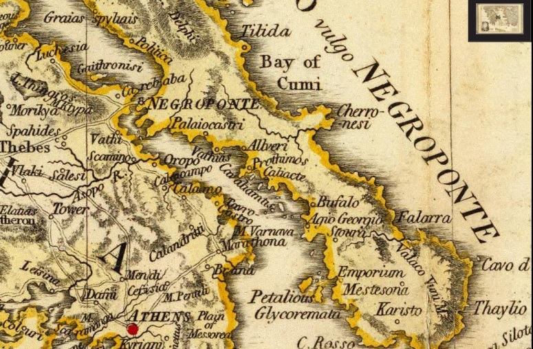 τμήμα του χάρτη Χάρτης Ελλάδας (1791