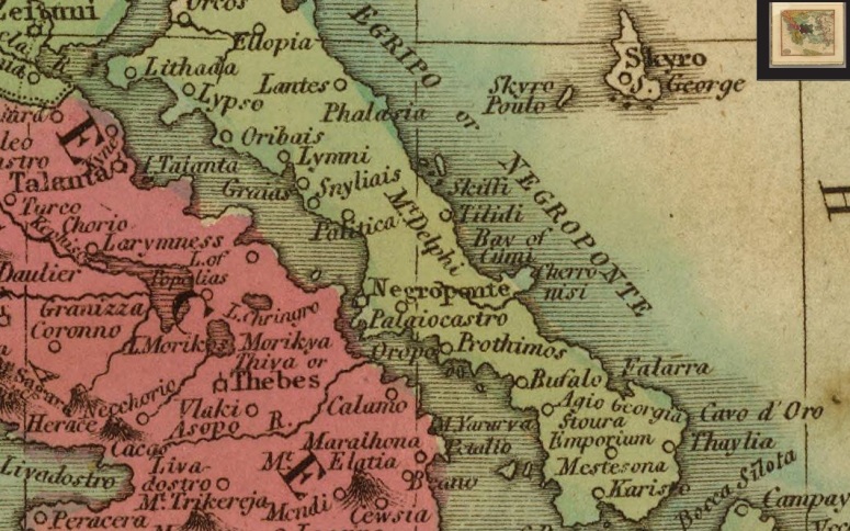 τμήμα του χάρτη Χάρτης Ελλάδας (1811)