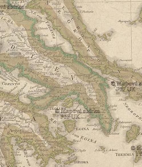 τμήμα από   Χάρτης Ελλάδας 1823