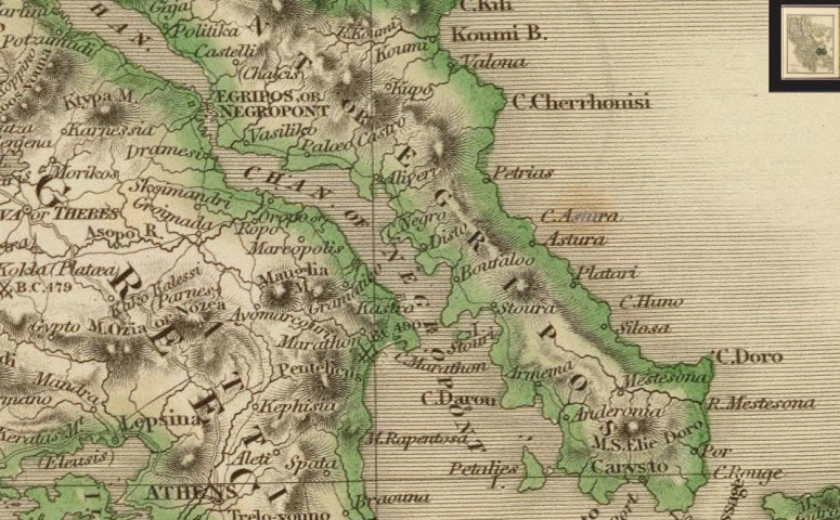 τμήμα του χάρτη Χάρτης Ελλάδας (1828)
