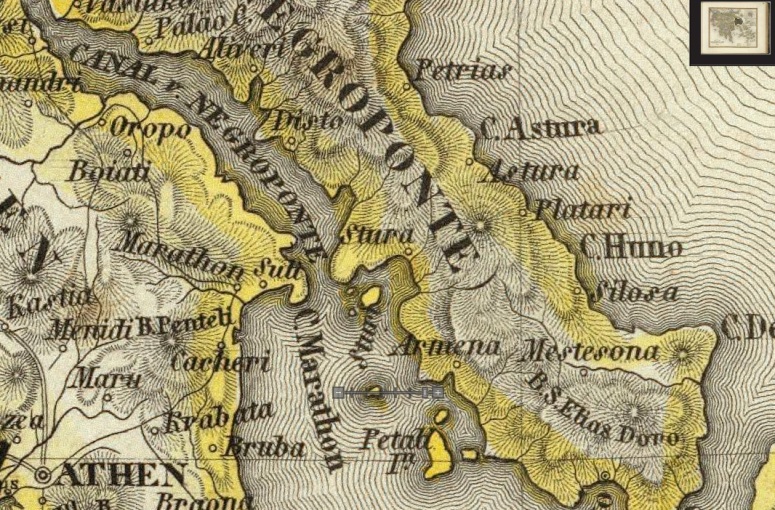 τμήμα από Χάρτης Ελλάδας 1844 