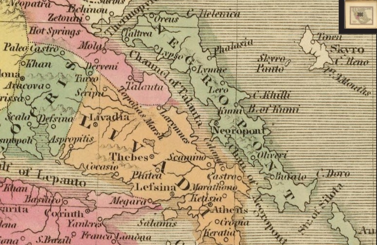 τμήμα του χάρτη Χάρτης Ελλάδας (1845)