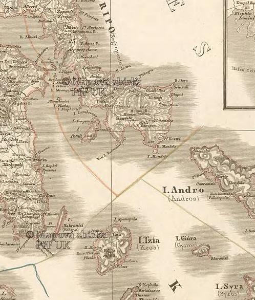 τμήμα από Χάρτης Ελλάδας 1849