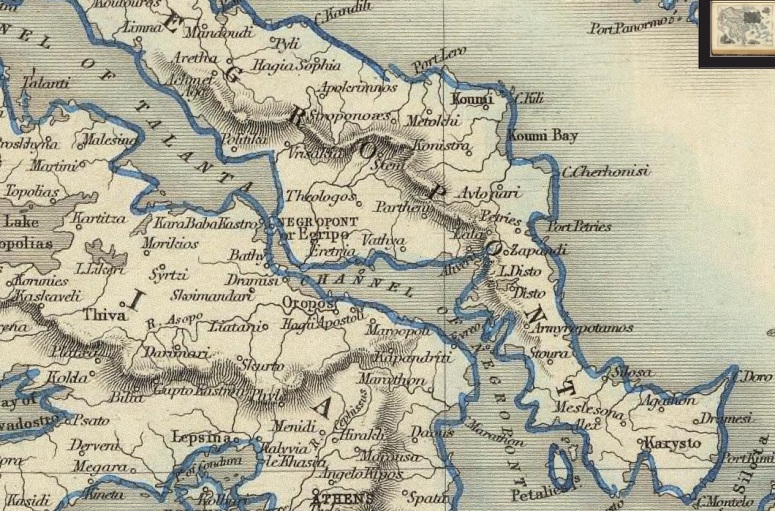 τμήμα από Χάρτης Ελλάδας 1851 