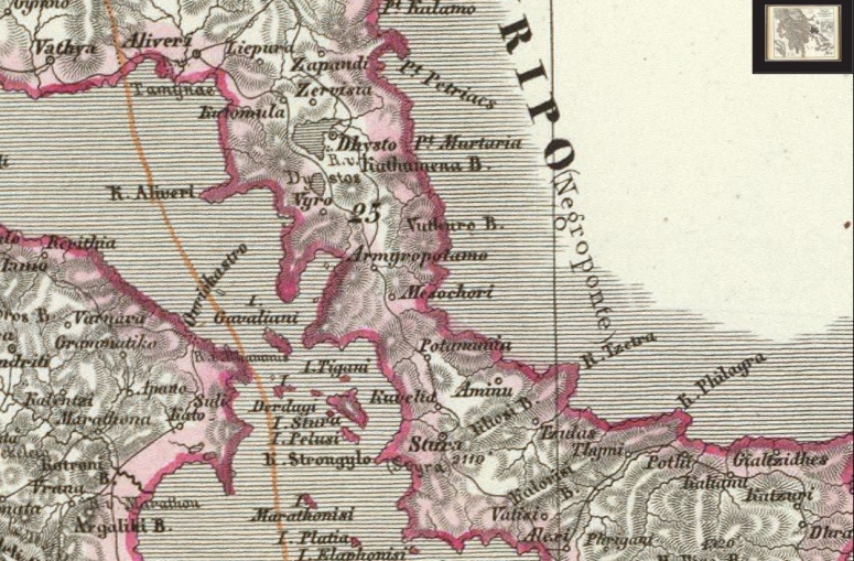 τμήμα από Χάρτης Ελλάδας 1853