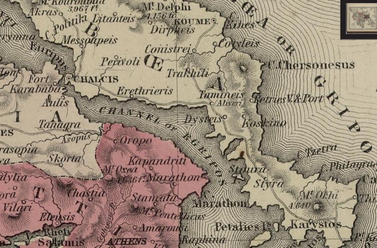 τμήμα από Χάρτης Ελλάδας 1869