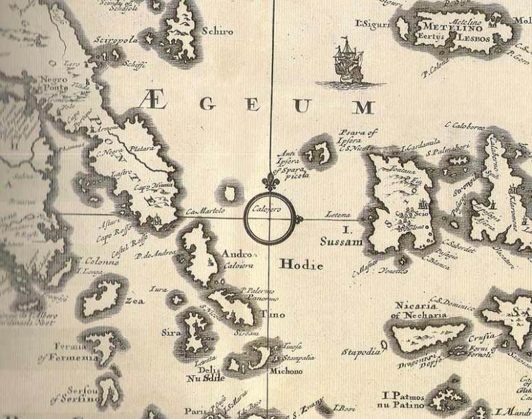 gkravoura  Χάρτης του Αιγαίου του 17ου αιώνα